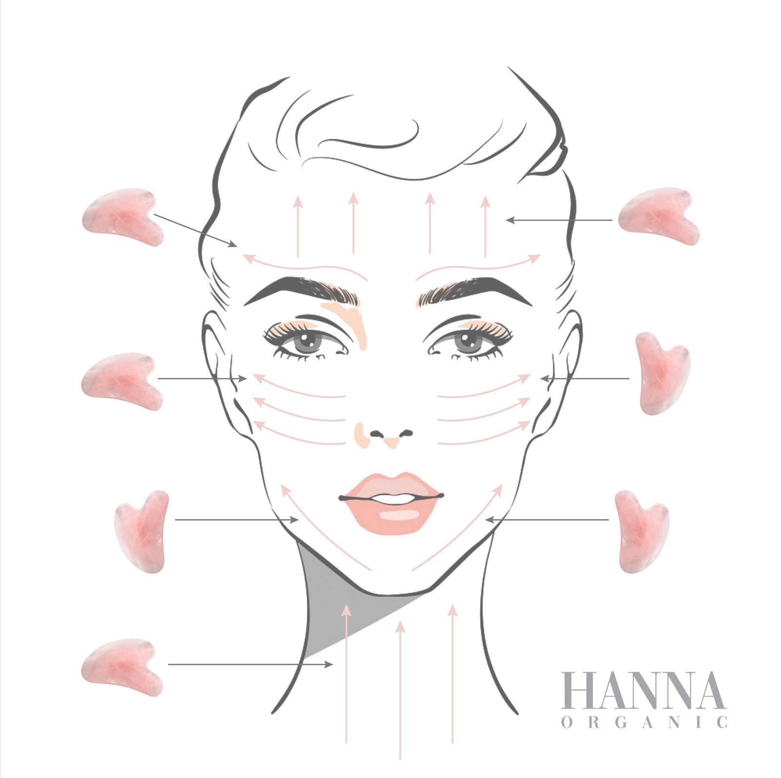 Rose Quartz Gua Sha HANNA ORGANIC — изображение 2