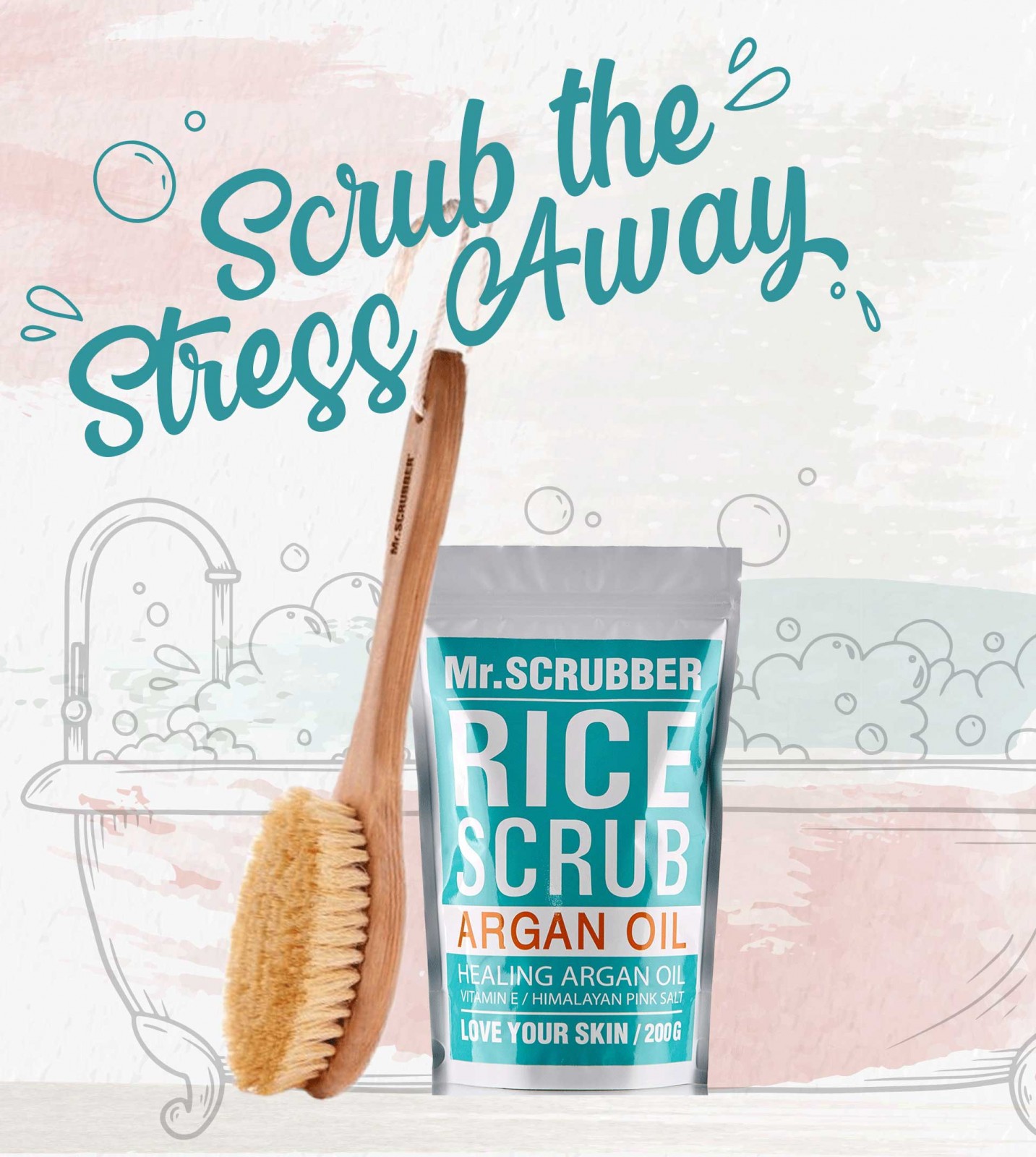 Argan Oil Scrub + Body Brush Set Mr.SCRUBBER — изображение 2