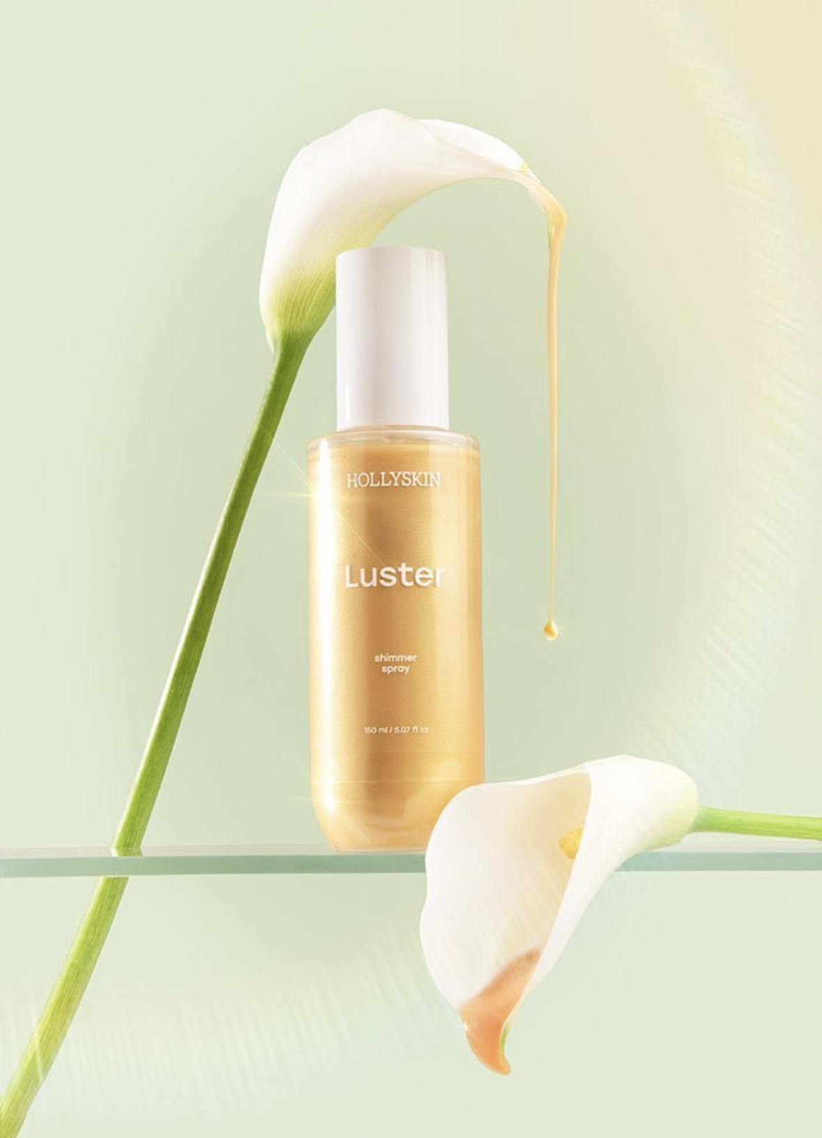 Body Shimmer Spray Gold Luster HOLLYSKIN - imagine 2