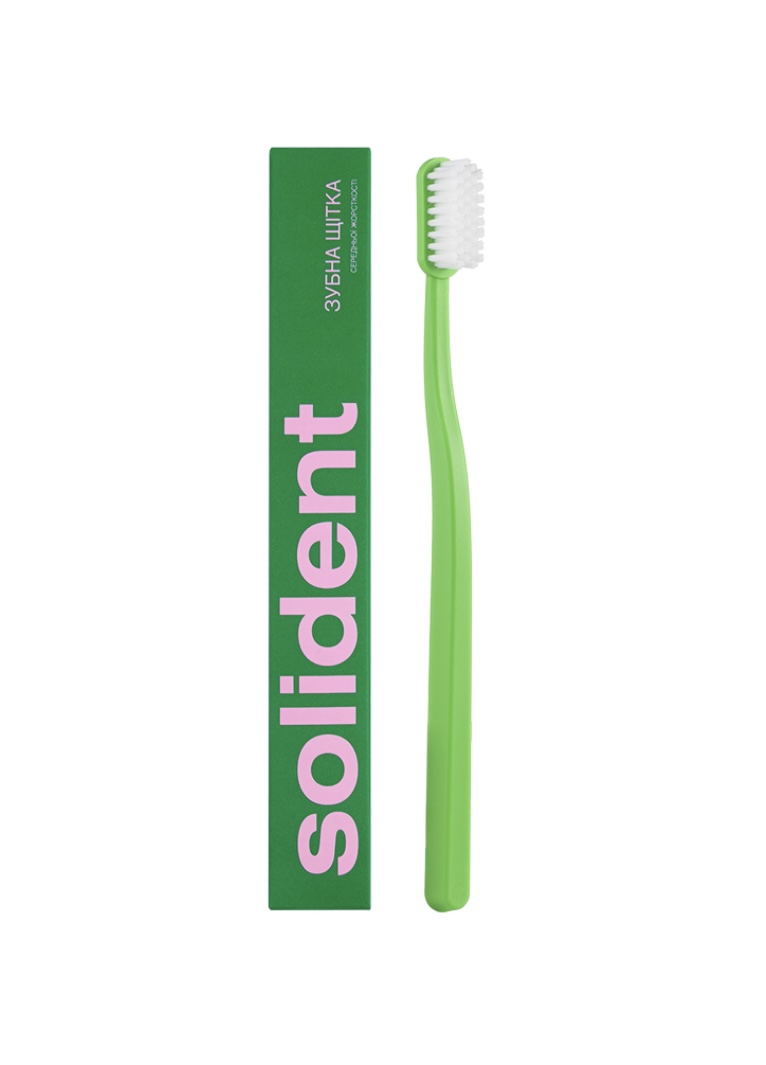 SOLIDENT Green Medium Toothbrush by Mr.SCRUBBER