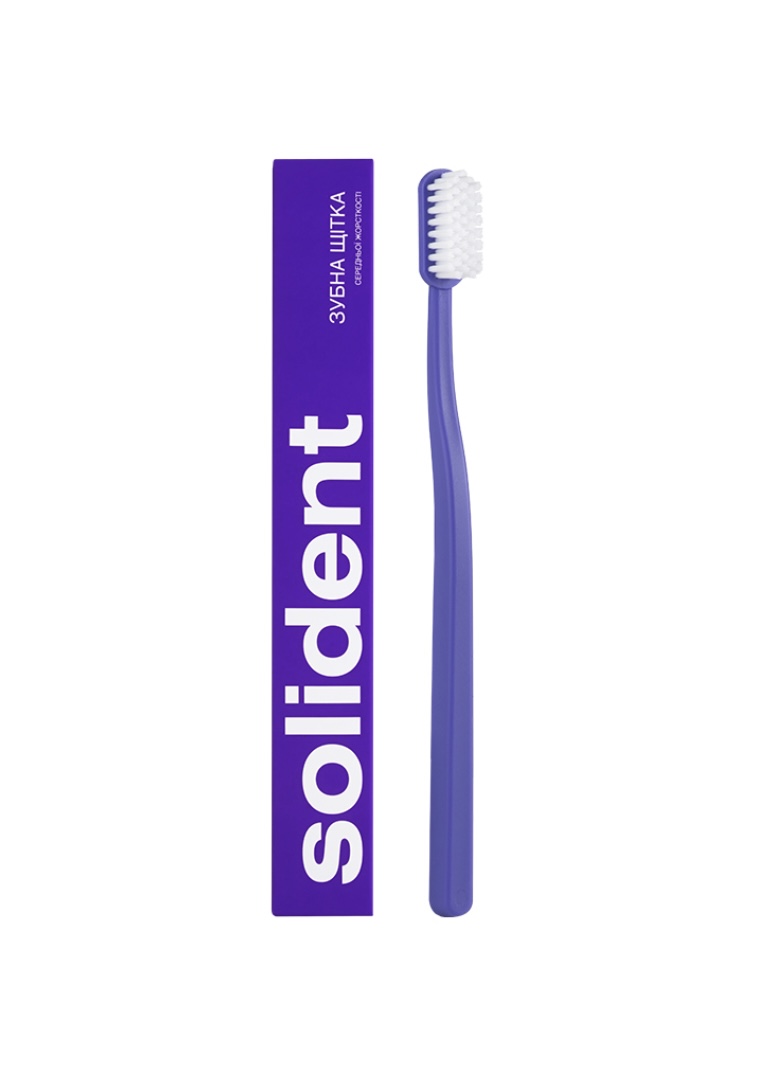 SOLIDENT Purple Medium Toothbrush by Mr.SCRUBBER