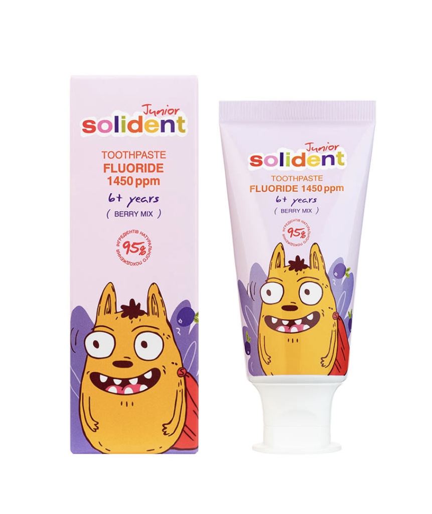 SOLIDENT Junior Toothpaste Fluoride 1450 ppm 6+ years Berry Mix