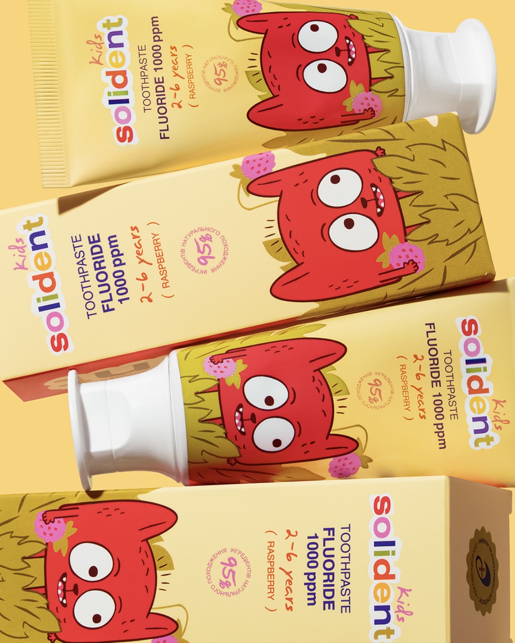 SOLIDENT Kids Toothpaste Fluoride 1000 ppm 2-6 years Raspberry — изображение 2