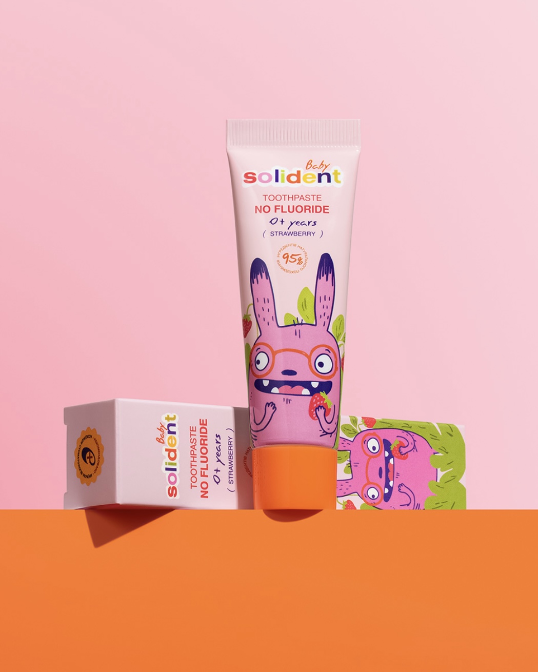 SOLIDENT Baby Toothpaste No Fluoride 0+ years Strawberry - imagine 2