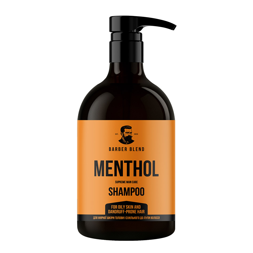 BARBER BLEND Menthol Shampoo for oily skin and dandruff prone hair 500 ml