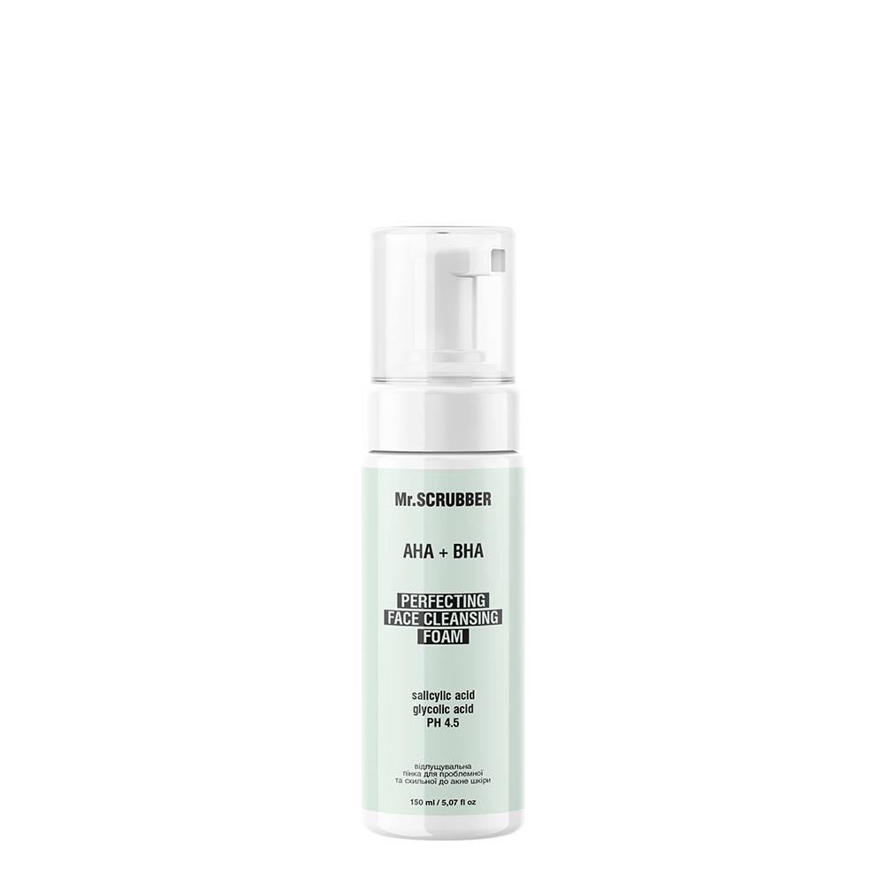 Exfoliating foam for problematic and acne-prone skin with salicylic acid AHA+BHA Mr.SCRUBBER