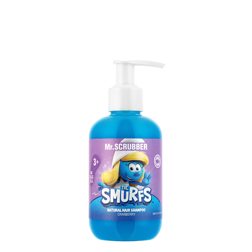 Natural children's hair shampoo The Smurfs with cranberry scent Mr.SCRUBBER